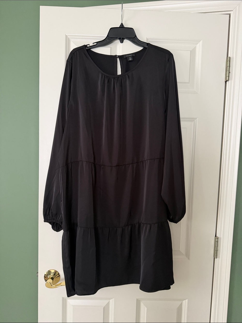 Halogen Black Long Sleeve Tiered Dress
